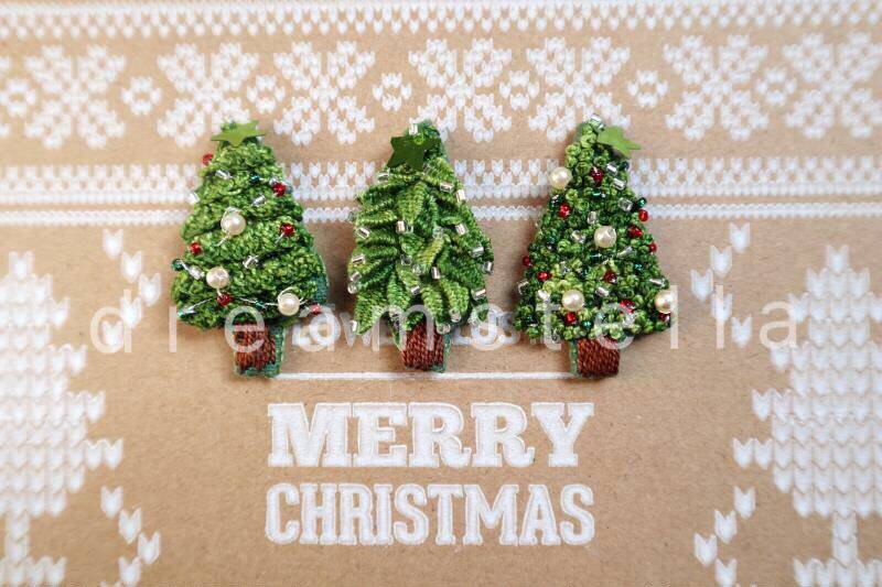 Leye Handmade stella Original Embroidered Christmas Tree Brooch Material Package (Excluding Courses No)