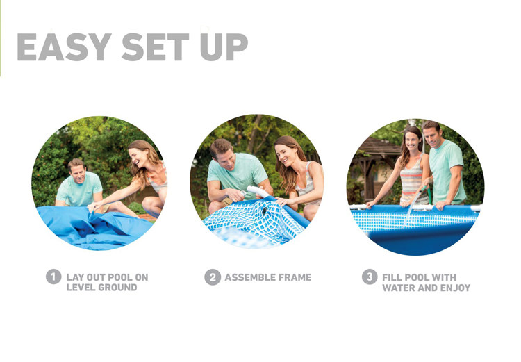 Детский надувной бассейн 原装正品intex成人超大框架戏水池儿童家庭支管架游泳池549*122cm