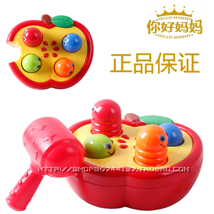 Defu Knock Fruit Worm Hit Gopher 4-6-12 Month 1-3 Year Old Baby Toy