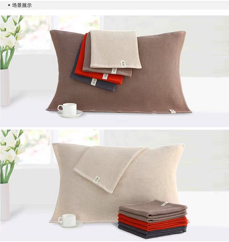 Sanli tinh khiết cotton tổ ong 侘 纱 gạc mềm gối khăn bông chải đôi cưới gối khăn 78 * 52 - Khăn gối vỏ gối