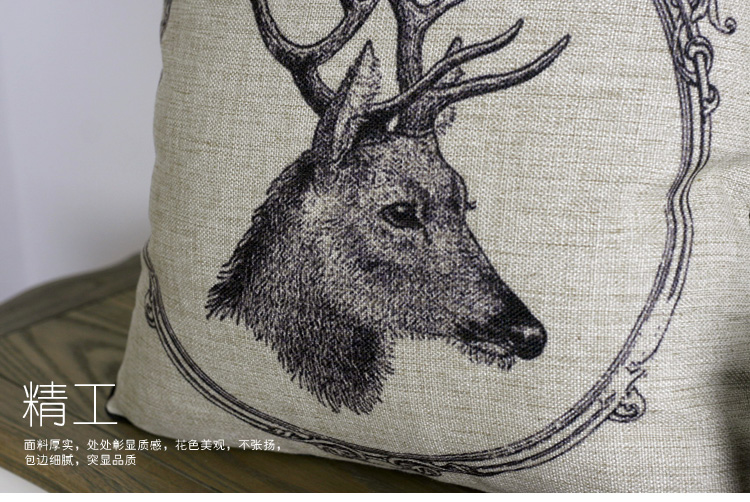 Kho báu Châu Âu và Mỹ cổ điển gối Mỹ retro deer head nghiên cứu cushion cushion set Hồng Kông Đài Loan khách hàng phải mua