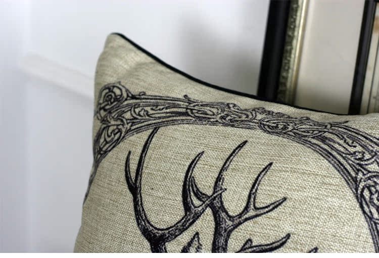 Kho báu Châu Âu và Mỹ cổ điển gối Mỹ retro deer head nghiên cứu cushion cushion set Hồng Kông Đài Loan khách hàng phải mua