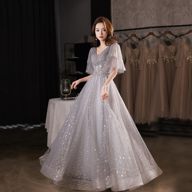 Evening dress female 2022 new temperament celebrity fairy dress French light luxury niche design sense evening dress skirt autumn