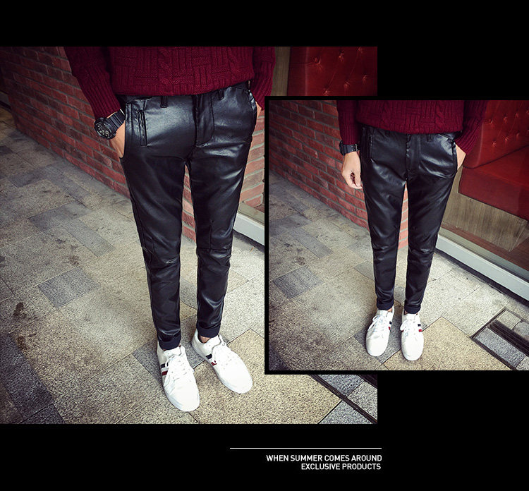 Pantalon cuir homme en vrac pour adolescent pour printemps - Ref 1494206 Image 11