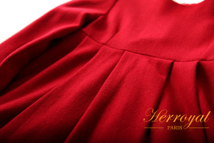 Trang phục HERROUAL2018 mùa thu đông trẻ em quần áo bé gái năm mới váy len tuổi váy váy váy bố mẹ-con set vest gile bé trai hàng cao cấp