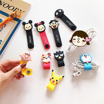  Cute cartoon silicone button hub Apple data cable winder Headphone cable storage and finishing cable manager female