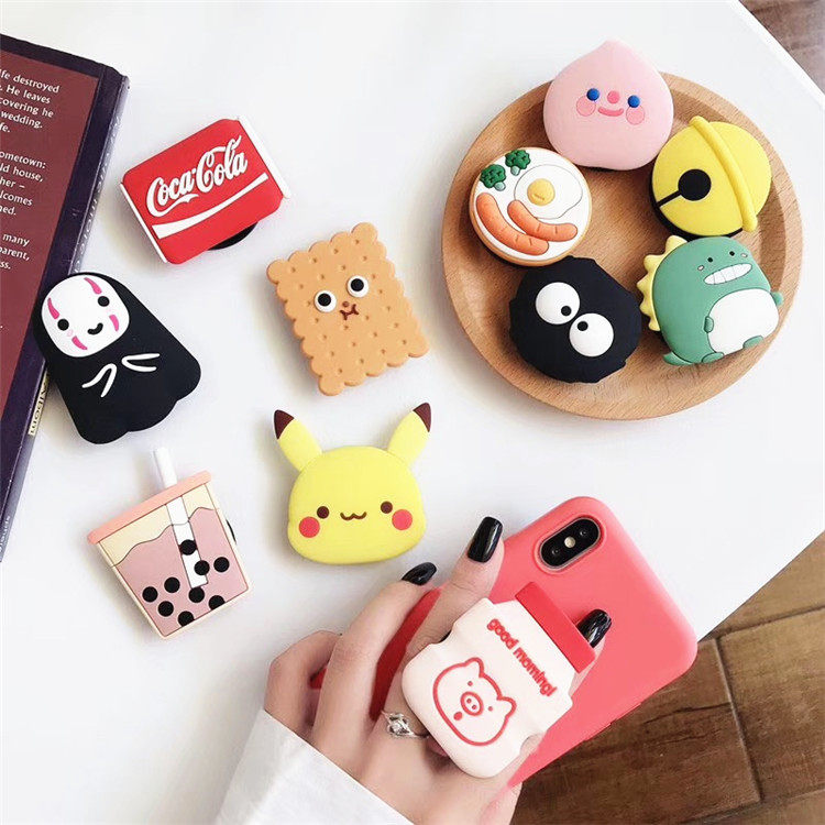 Cute creative Cubic biscuit coal ball cartoon telescopic silicone phone shelf sloth to watch the drama theorist men and women