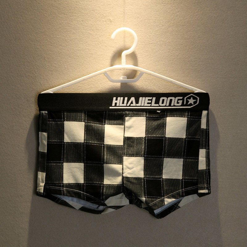2-pack men's underwear men's boxer cotton Japanese plaid loose arrow pants comfortable home shorts