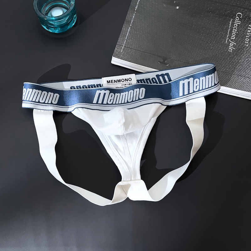 Men's Double Thong Underwear, Pure Cotton, Fashionable Three-Dimensional Design, U-Convex Pouch, Sexy Bikini, Breathable Backless Thong