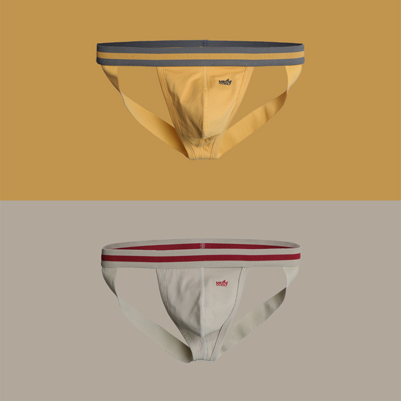 Men's Cotton Underwear, Youth U-Pouch Breathable Sports Style, Backless Hip-Lifting Double Briefs Triangle Shorts Men's Cotton Underwear, Youth U-Pouch Breathable Sports Style, Backless Hip-Lifting Double Briefs Triangle Shorts