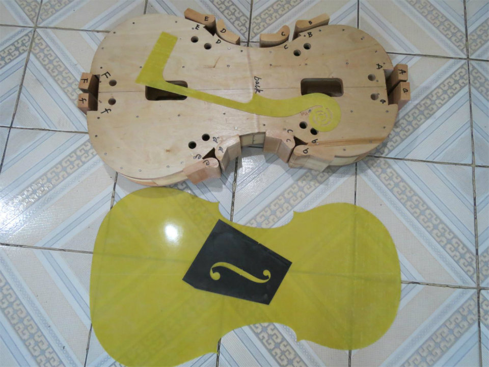 Swedish cello tool head model F hole template, mode inside mode, etc