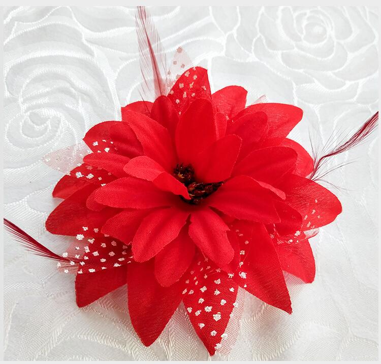 Big red head flower clip hair rubber band dance head plays accessories performance props decoration belly dance headdress