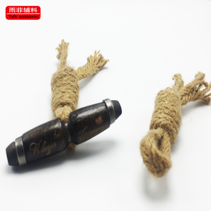 High-End Woolen Coat Sweater with Wooden Horn Buttons and Jute Rope DIY Vintage-Style Buttons