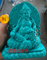 Кистлер 天然绿松石黄财神招财摆件侍女摆件特价厂家直销