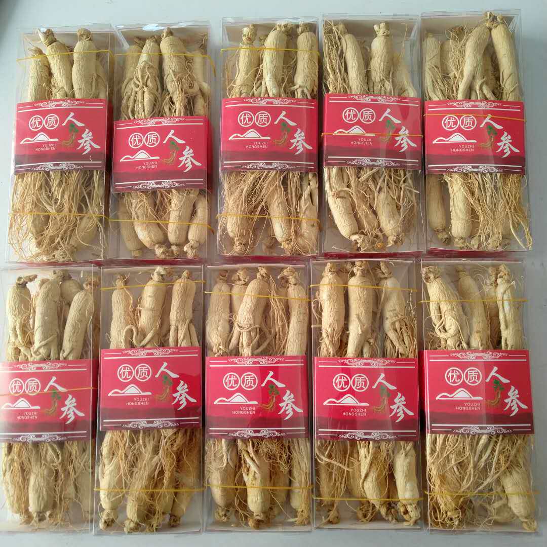 Long White Mountain Raw Sun White Ginseng 6 Years Without Sulphur Lavender Dry Box Loaded Fresh Jilin Ginseng Whole Branch Soak Wine