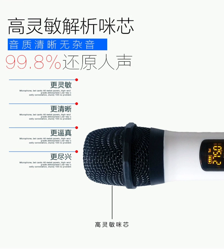 Không dây băng tần nhận micro phổ sân khấu âm thanh karaoke ngoài trời hát micro không dây phổ