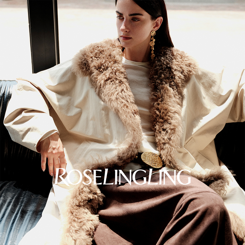 [Celebrity Style] Roselingling Wool Fur Patchwork down Jacket Winter Long Goose down Coat