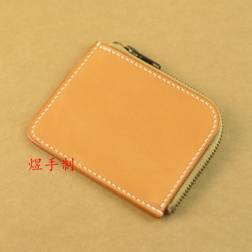 20% off L-shaped zipper small wallet change card coin bag Tochigi saddle leather horse hip short clip driver's license vegetable tanned leather