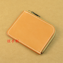 8 fold L type zipper small wallet change card coin bag tochigu saddle leather horse hip short clip drivers license tanning leather