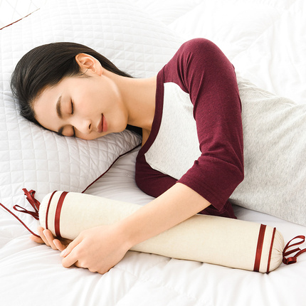 Cervical spine pillowcase cylindrical full cotton partition pillow core bag double candy pillow core cover pure cotton thickened liner bag