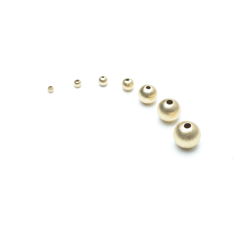 Vàng 18k làm bằng tay tròn nhỏ hạt vàng hạt DIY lỏng hạt ngọc bích hạt ngọc phụ kiện vòng tay vòng chân với hạt - Vòng chân lắc chân vàng tây