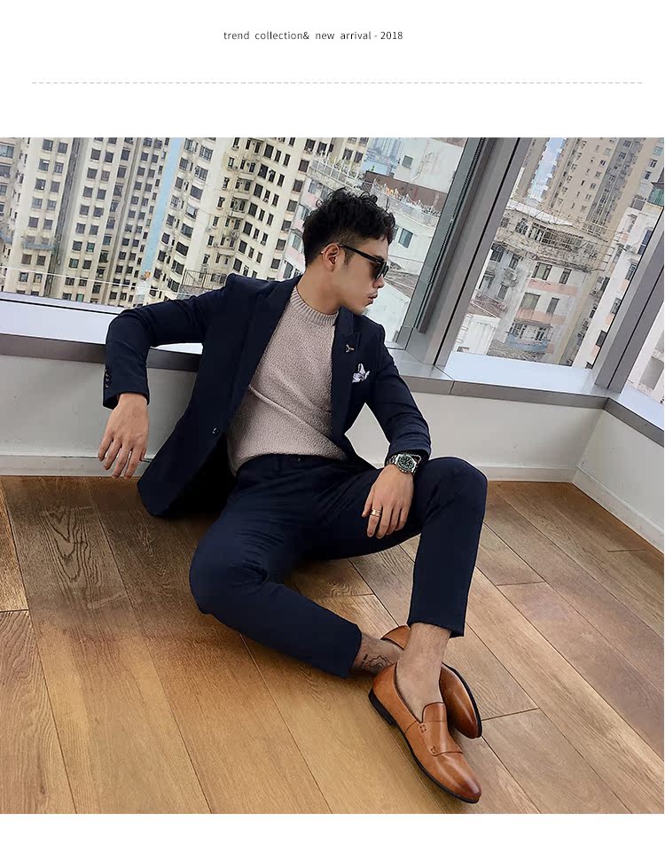 Mustache shop 2018 quần dài mùa đông và quần âu nam phiên bản Hàn Quốc của xu hướng mùa đông mới quần kaki nam
