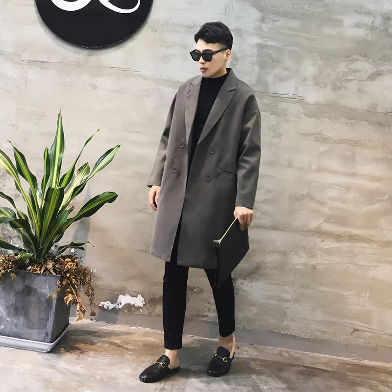 Mustache shop 2017 còng mùa thu và mùa đông màu tương phản Slim áo len nửa cổ áo len nam thời trang đáy quần quần áo nam hàng hiệu