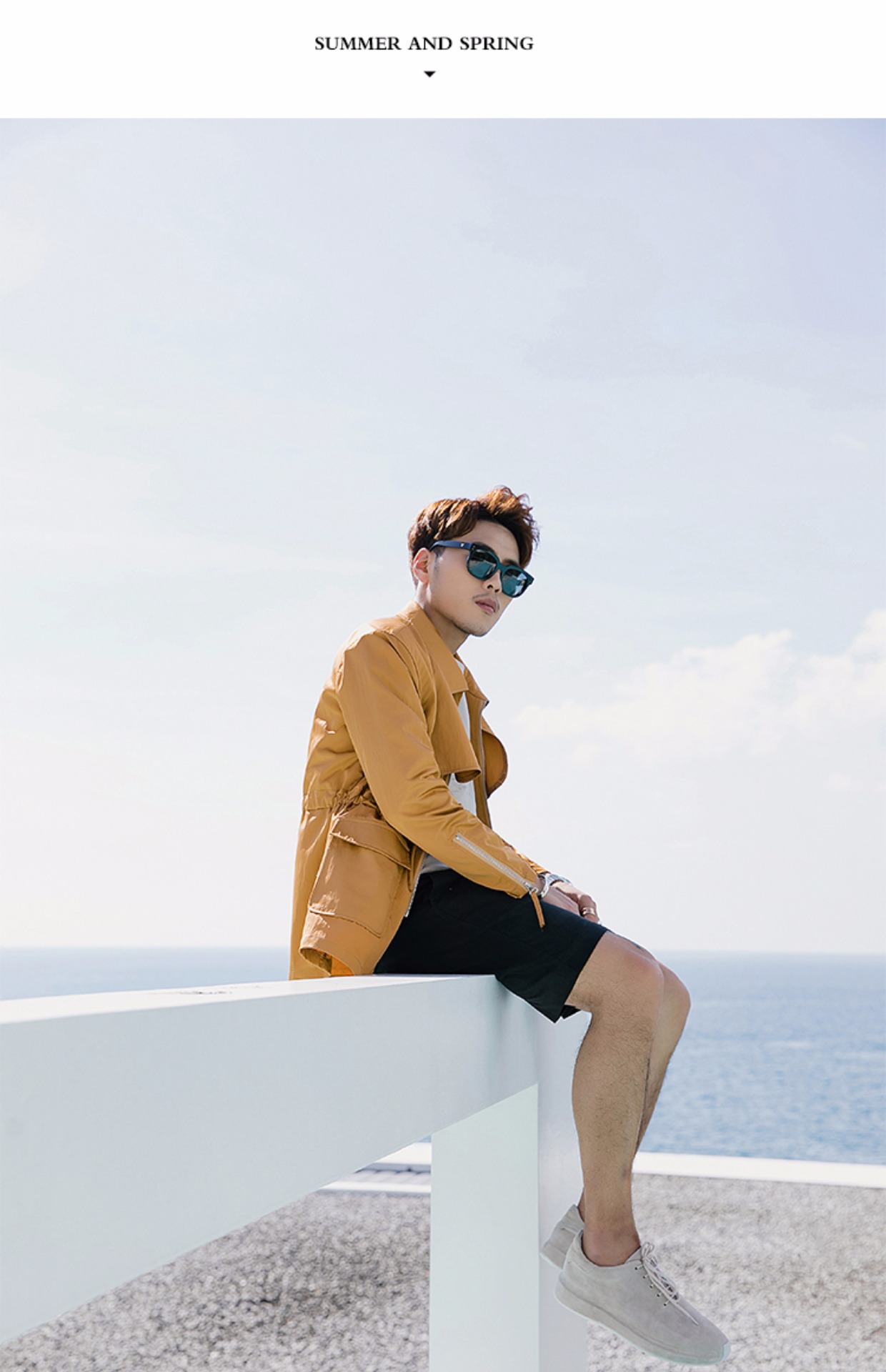 Mustache shop 2018 áo gió mới nam phiên bản Hàn Quốc của đoạn ngắn Slim đẹp trai thủy triều thương hiệu thời trang áo khoác công cụ mỏng áo gió 2 mặt