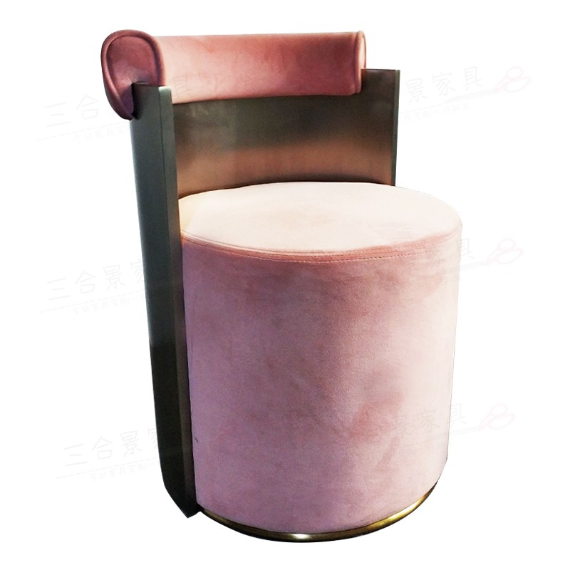 New Nordic stainless steel single sofa chair net red flannel leisure chair clothing store customer chair backrest chair 723