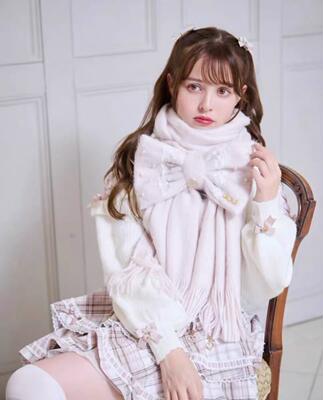 Japanese-style foreign trade bow solid color scarf