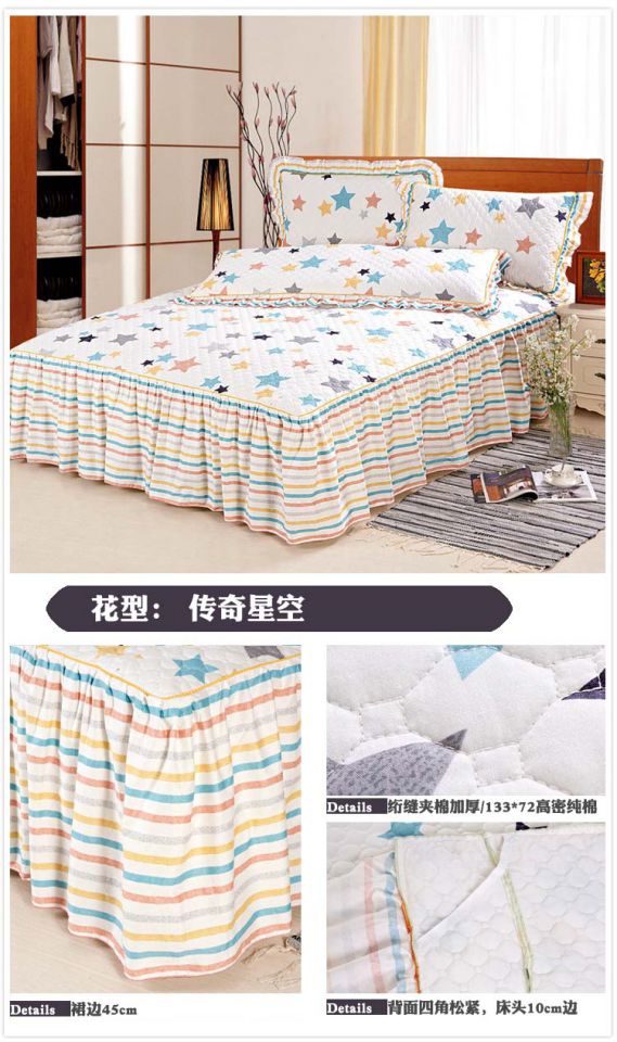 Ya-Hui mật độ cao chất lượng cao bông twill bông giường bông bông dày váy ngủ bedspread thể được tùy chỉnh - Trang bị tấm ga trải giường gội đầu