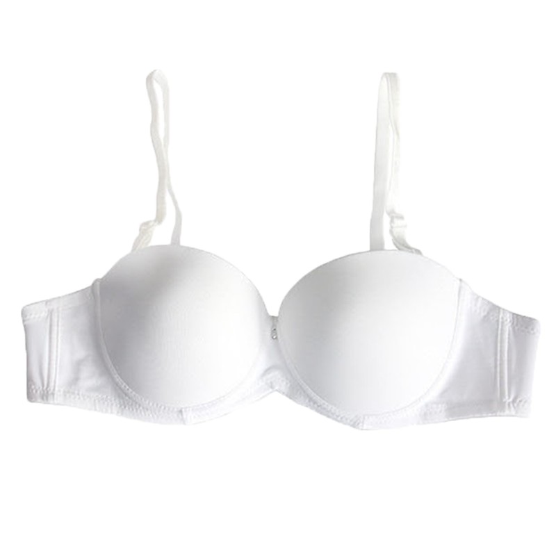 Nửa cốc girlbras tụ tập dày sexy ngực nhỏ chống võng váy cưới bóng chống trượt dây đeo ít đồ lót.