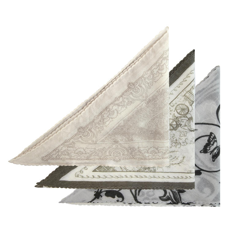 Forlin Classic Paisley Print Herringbone Cashmere Triangle Scarf 320522