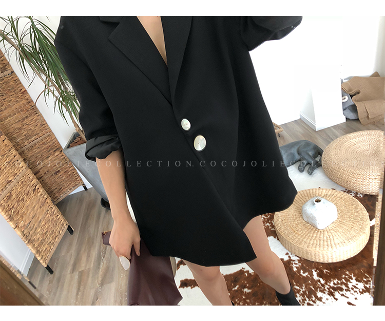 COCOJOLIE nguyên bản 18 mùa thu đông sản phẩm mới thời trang và thiết kế áo khoác đen phù hợp áo kiểu nữ đẹp tuổi 40