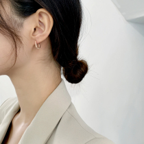 Square earrings 2021 new trendy fashion earrings female ring earrings temperament s925 sterling silver earrings Korea small