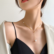 Wheat choker 2021 New titanium necklace women do not fade summer titanium steel mesh red ins cold wind