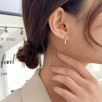 Square face suitable earrings short Joker earrings 2021 New Korean sweet silver needle earrings female 925 sterling silver