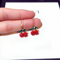 Red Cherry Earrings 2021 New Year Theme Earrings Female Sterling Silver New Year Earrings Female Hook Earrings