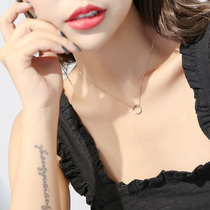 Rose Gold Circle necklace female ins lengthy choker fairy fat 2021 New Tide Net Red Fairy