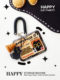 HAPPY original FBI small black cat portable card bag accessories set student subway commuter access control certificate storage set