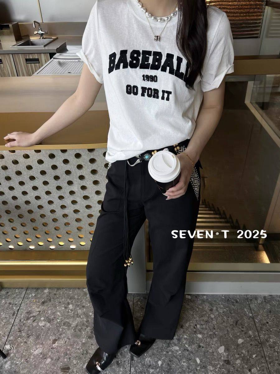 深圳南油高端女装欧洲站2025春季新款女装欧货时尚字母印花短袖T详情11