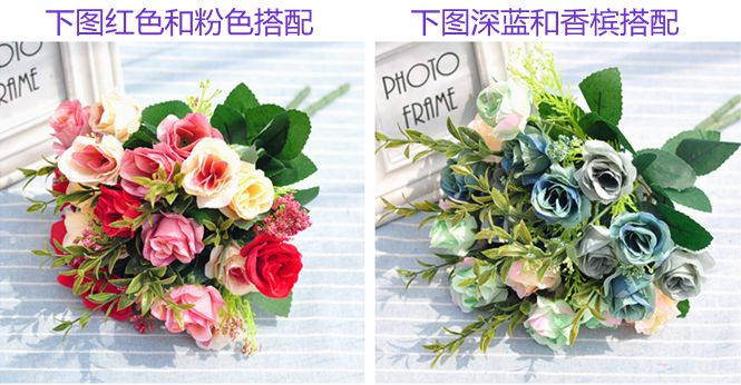 Hoa mô phỏng đơn hoa hồng hoa giả hoa nhỏ bó hoa vải trang trí hoa chèn hoa khô hoa vải hoa - Hoa nhân tạo / Cây / Trái cây bình hoa giả đẹp để phòng khách