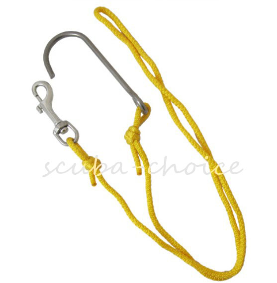 Scuba Choice diving accessories flow hook underwater 110CM nylon rope fit stainless steel 316 large hook