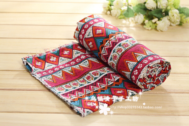 Bohemian in vải handmade diy vải cotton linen khăn trải bàn rèm trang trí vải bàn cà phê vải quần áo vải