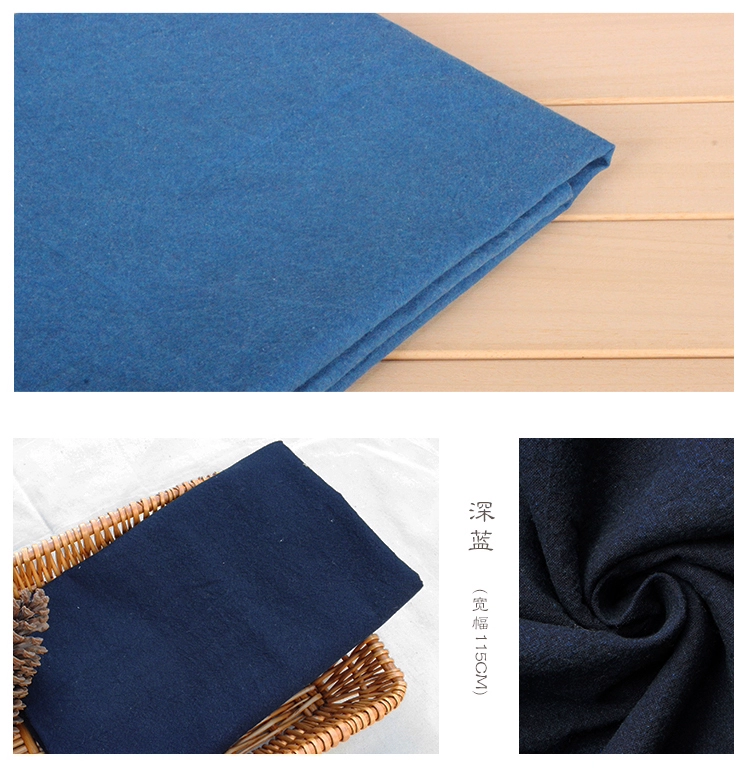 Cotton màu xanh in vải Trung Quốc gió gai thêu nữ váy đầm quần áo vải batik khăn trải bàn - Vải vải tự làm