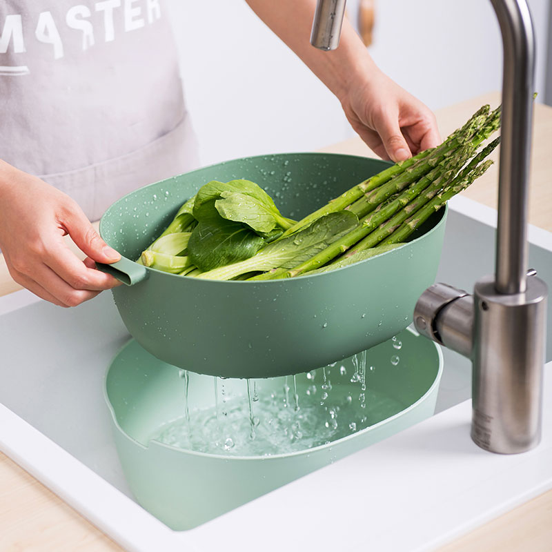 German plazotta household double-layer washing basket kitchen washing basin drain basket creative living room fruit basket