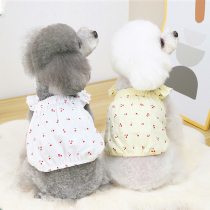 Pet Thin Dress Mini Canine Teddy Bib Bear Beaume Summer Harness Vest With Dress Cat And Dog Flying Sleeve Clothes