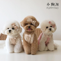 INS Korea Pet Spring Summer New Lace Lace Pendant With Skirt Small Dog Bib Teddy Pure Cotton Pooch Clothes