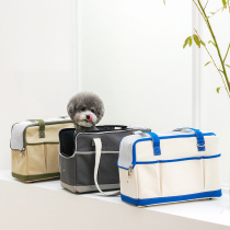 Dog Owners Back Bag Kitty Out Skylight Bag Portable Teddy Dog Canvas Single Shoulder Dog Bag Small Dog Out Bag