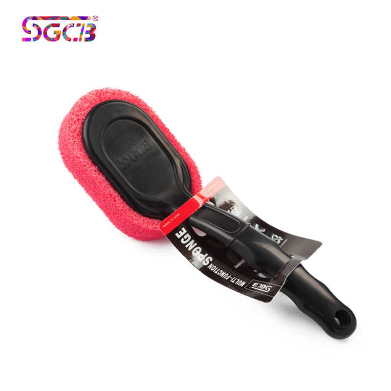 SGCB new grid tire polishing sponge multi-functional imported oil brush car tire wax brush cleaning wax brush